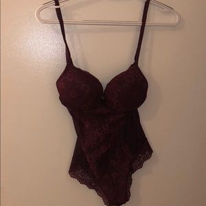 Sexy burgundy shape wear